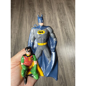 Vintage 2000 DC Comics "Batman & Robin" Christmas Ornament Decor Figure Holiday
